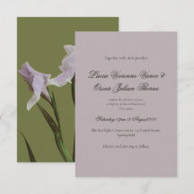 Convite de Casamento Floral Íris Lavanda Mal-humor