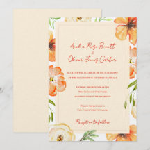 Convite de Casamento Floral Jardim de Pêssego Suav