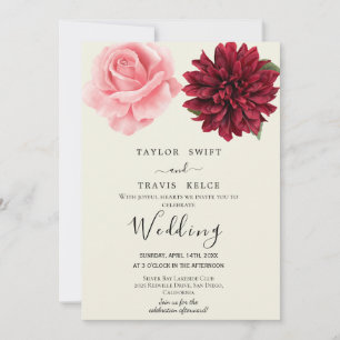 Convite de Casamento Floral Jardim Inglês