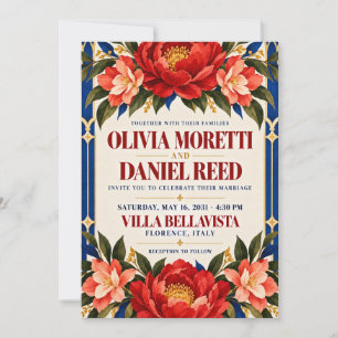 Convite de Casamento Floral Jardim Italiano Editor