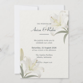 Convite de Casamento Floral Jardim Lírio