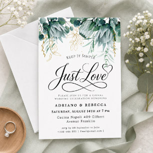 Convite de Casamento Floral Just Love