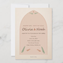 Convite de Casamento Floral Laranja Queimada Boho