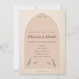 Convite de Casamento Floral Laranja Queimada Boho