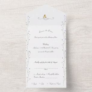 Convite de Casamento Floral Lavanda
