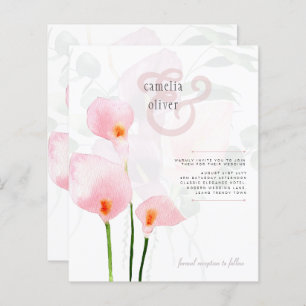 Convite de casamento Floral Leah G Pink Calla Lily