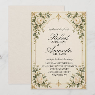 Convite de Casamento Floral Luxuoso