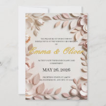 Convite de Casamento Floral Luxuoso e Elegante