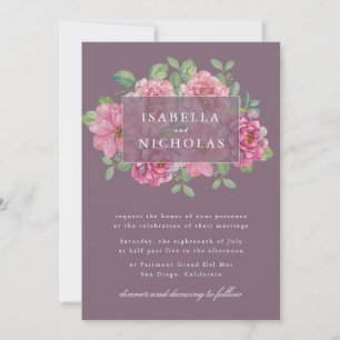 Convite de Casamento Floral Malva