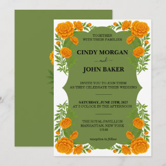 Convite de Casamento Floral - Marigold