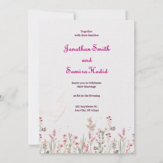 Convite de Casamento Floral Minimalista