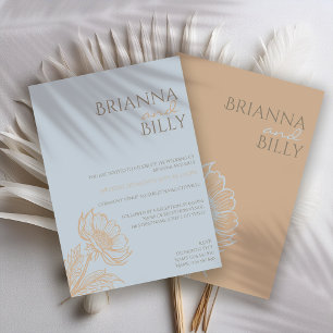 Convite De Casamento Floral Minimalista