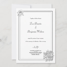 Convite De Casamento Floral Minimalista