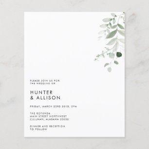 Convite de Casamento Floral Minimalista