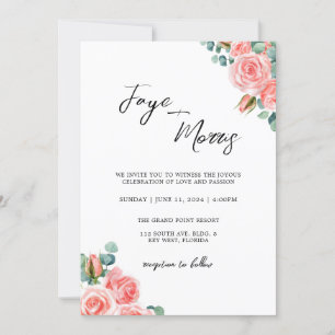Convite De Casamento Floral Minimalista