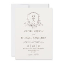 Convite de Casamento Floral Minimalista Elegante