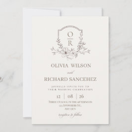 Convite de Casamento Floral Minimalista Elegante