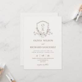 Convite de Casamento Floral Minimalista Elegante