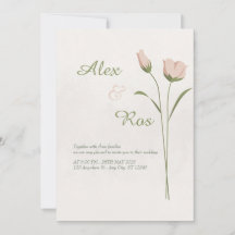 Convite De Casamento Floral Minimalista Elegante