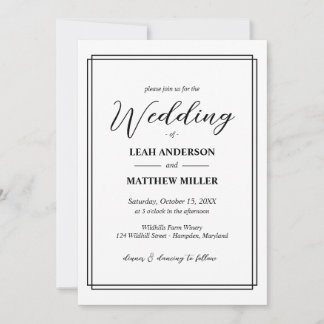 Convite de Casamento Floral Minimalista Elegante