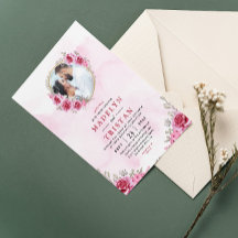 Convite de Casamento Floral Minimalista em Dourado