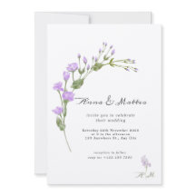 Convite de Casamento Floral Minimalista Lilac