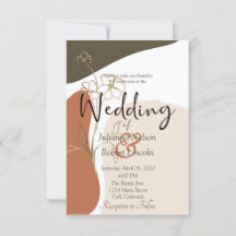 Convite de casamento floral moderno