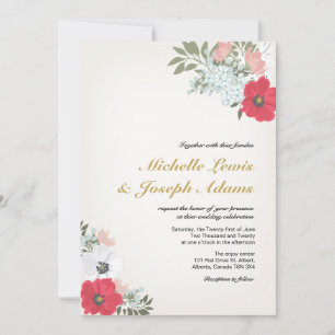 Convite de Casamento Floral Moderno
