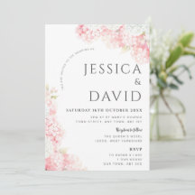 Convite de Casamento Floral Moderno com Hortênsia