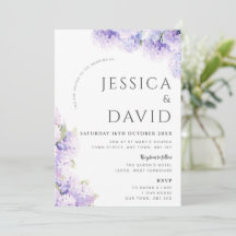 Convite de Casamento Floral Moderno com Hortênsia