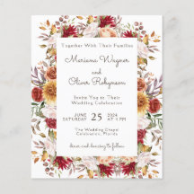 Convite de casamento floral moderno e econômico pa
