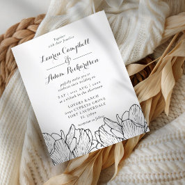 Convite de Casamento Floral Moderno Econômico