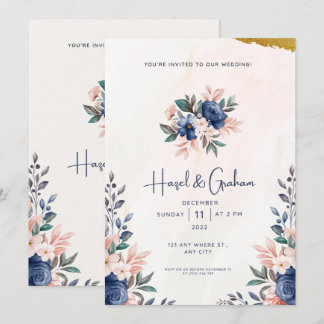 Convite de Casamento Floral Moderno Elegante e Eco