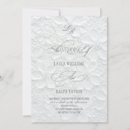 Convite de Casamento Floral Monograma Luxuoso