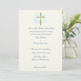 Convite de Casamento Floral na Cruz - Convites de 