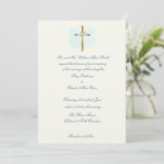 Convite de Casamento Floral na Cruz - Convites de 