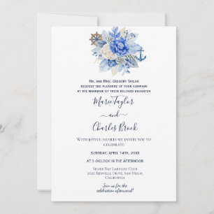 Convite de Casamento Floral Náutico