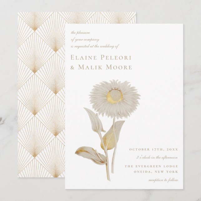 Convite De Casamento Floral Opulento (Frente/Verso)