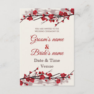 Convite de Casamento Floral Oriental Elegante