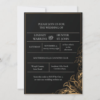 Convite de Casamento Floral Ouro Preto
