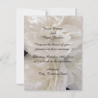 Convite de Casamento Floral Papel Branco