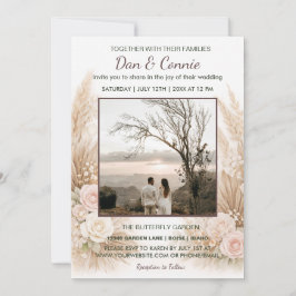 Convite de Casamento Floral para Download Digital 