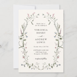 Convite de Casamento Floral Pastel