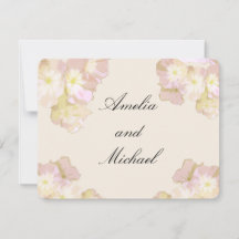 Convite de Casamento Floral Pastel em Tons de Pêss