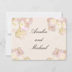 Convite de Casamento Floral Pastel em Tons de Pêss