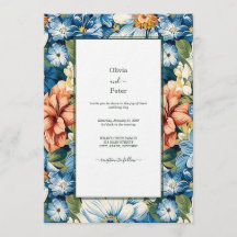 Convite de Casamento Floral Pastel Moderno