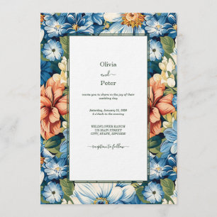 Convite de Casamento Floral Pastel Moderno