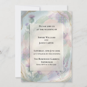 Convite de Casamento Floral Pastel Sage Peach