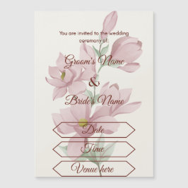 Convite de Casamento Floral Pastel Sonhador Magnét
