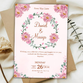 Convite de Casamento Floral Personalizado